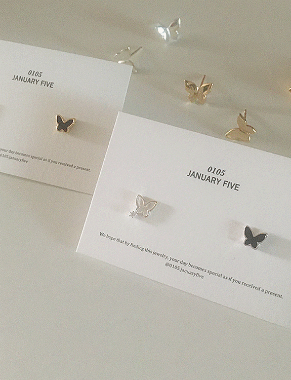 (92.5 silver) butterfly earring 001